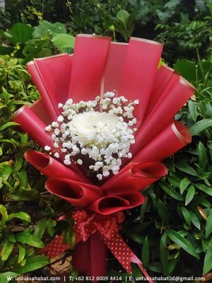 Buket Satu Tangkai Mawar Putih