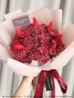 Dark Pink Baby Breath Bouquet