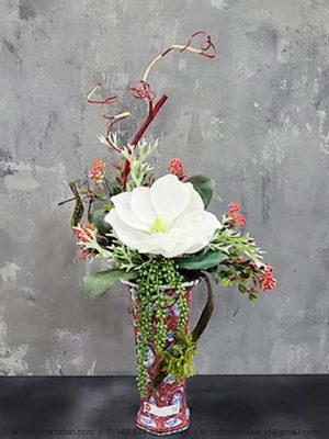 Single White Bunga Artificial